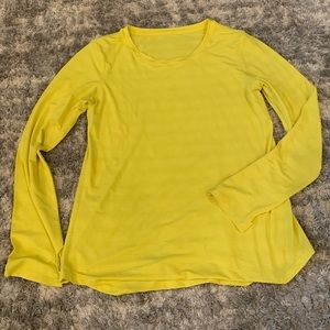 Zyia Yellow Subtle Stripe Long Sleeve T